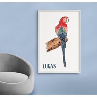 Poster Papagei | Kinder Personalisiert Print von Bilderkram