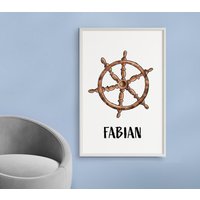 Poster Steuerrad | Kinder Personalisiert Print von Bilderkram