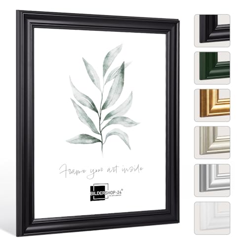 Bilderrahmen Barockrahmen Nepal 60x60cm Schwarz (matt) von Bildershop-24