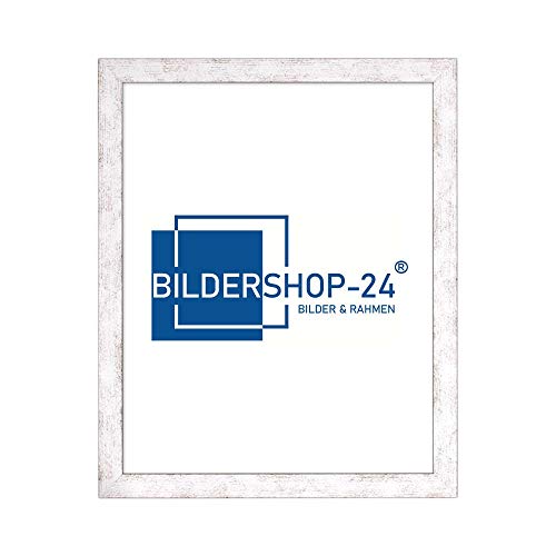 Bilderrahmen London in Holzoptik Weiß Vintage mit Acrylglas ANTIREFLEX/ENTSPIEGELT 29.7 X 42 cm DIN A3 von Bildershop-24