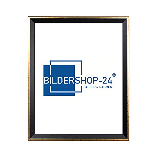 Bilderrahmen modern schmal PRIO 13X18cm Schwarz Goldglanz Antik Rahmen für Bilder Urkunden Poster Farbe & Größe wählbar von Bildershop-24