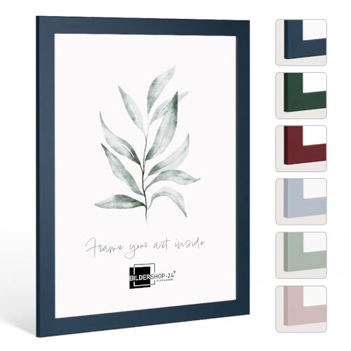 Bildershop-24 Bilderrahmen modern stabil Paris ANTIREFLEX Dunkelblau 42 X 59,4 cm (DIN A2) Fotorahmen, Wechselrahmen, Posterrahmen, Puzzlerahmen von Bildershop-24