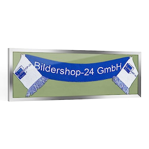 Bildershop-24 Schalrahmen Rahmbig Silberglanz 40x120cm inkl. Passepartout Fanschal Passepartout in Blassgrün von Bildershop-24