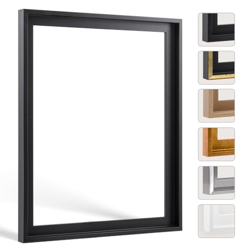 Bildershop-24 Schattenfugenrahmen Lemgo für Keilrahmenbilder und Leinwände 50x50cm Schwarz Matt von Bildershop-24