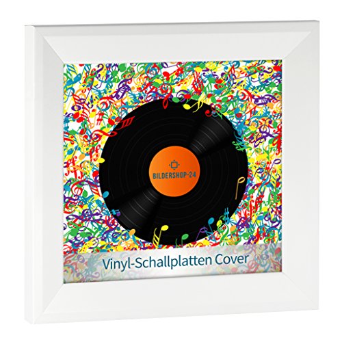 Bildershop-24 Vinyl Schallplatten Cover Rahmen für Schallplatte Schallplattenrahmen Prio 3.5x31.5cm Weiß (matt) von Bildershop-24
