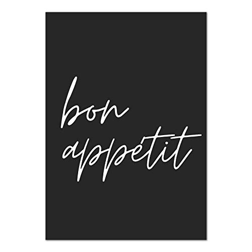 Kunstdruck Poster Bild Druck Motiv: " Bon Appetit (black) " 21x29.7 cm von Bildershop-24