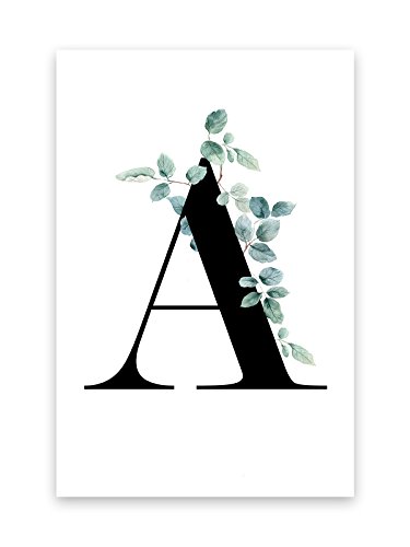 Kunstdruck Poster Bild Druck Motiv: "Buchstabe A Ranken Blätter Design" 40x50cm von Bildershop-24