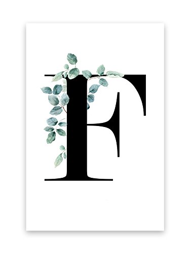 Kunstdruck Poster Bild Druck Motiv: "Buchstabe F Ranken Blätter Design" 21x30cm von Bildershop-24