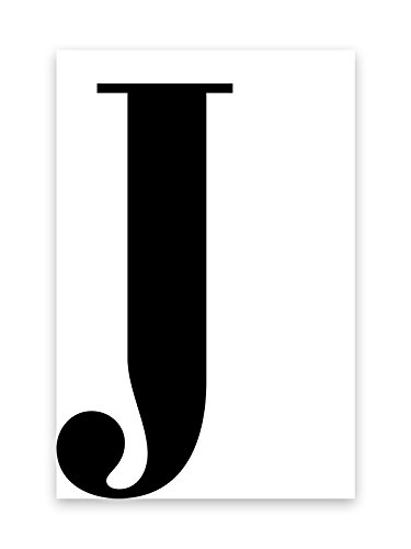 Kunstdruck Poster Bild Druck Motiv: "Buchstabe J Schwarz" 30x40cm von Bildershop-24