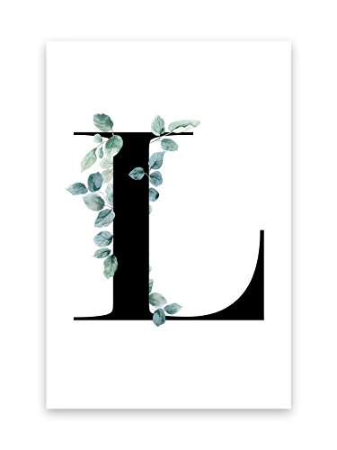Kunstdruck Poster Bild Druck Motiv: "Buchstabe L Ranken Blätter Design" 30x40cm von Bildershop-24
