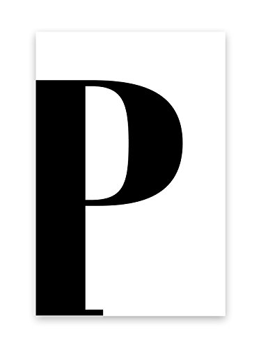 Kunstdruck Poster Bild Druck Motiv: "Buchstabe P Schwarz" 50x70cm von Bildershop-24