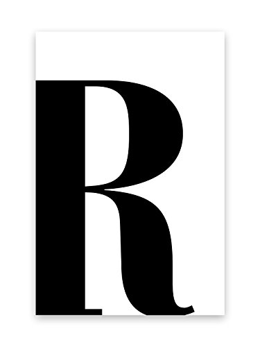 Kunstdruck Poster Bild Druck Motiv: "Buchstabe R Schwarz" 50x70cm von Bildershop-24