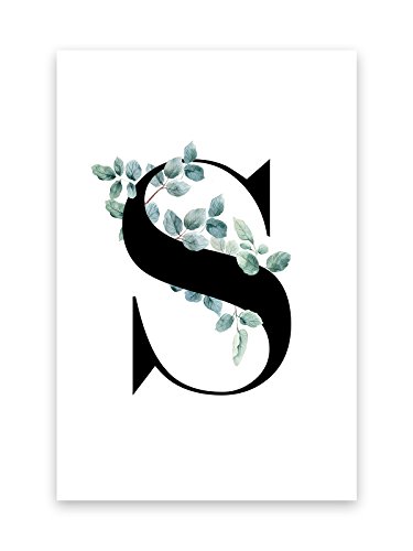 Kunstdruck Poster Bild Druck Motiv: "Buchstabe S Ranken Blätter Design" 30x40cm von Bildershop-24