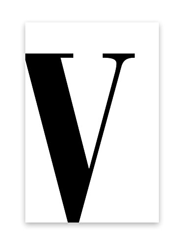 Kunstdruck Poster Bild Druck Motiv: "Buchstabe V Schwarz" 40x50cm von Bildershop-24