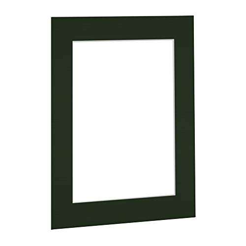Passepartout Dunkelgrün Grün in 21x29.7 cm DIN A4 Außenmaß mit Ausschnitt für Bildgröße 15x21 cm von Bildershop-24