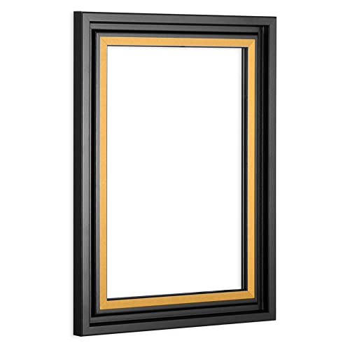 Schattenfugenrahmen GLADI5 für Acrylglas, Alu-Dibond, Glas und Forex Bilder Schattenfuge 0.5cm 50x50cm (PUZZLEFORMAT) Schwarz (matt) von Bildershop-24