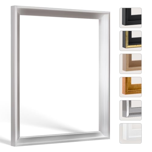 Bildershop-24 Schattenfugenrahmen mit Schattenfuge Lemgo Rahmen für Keilrahmenbilder und Leinwände 80 X 80cm Silber poliert von Bildershop-24