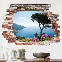 3D Wandtattoo - Ausblick vom Garten aufs Meer - Quer 3:4 Größe:60cm x 80cm von MICASIA