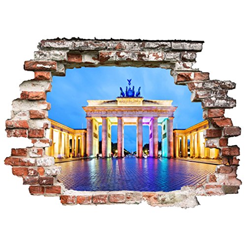 3D Wandtattoo - Erleuchtetes Brandenburger Tor - Quer 3:4, Größe: 30cm x 40cm von Bilderwelten