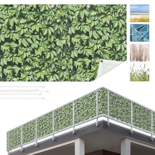 Balkon Sichtschutz Blätter 90x300 cm inkl. Kabelbinder Wetterfest Blickschutz Balkonverkleidung Balkonbespannung Sonnenschutz Balkongeländer Windschutz Terrasse Garten Deko Ideen Grün TEXBS_1087 Balkon Sichtschutz Blätter 90x300 cm inkl. Kabelbinder Wetterfest Blickschutz Balkonverkleidung Balkonbespannung Sonnenschutz Balkongeländer Windschutz Terrasse Garten Deko Ideen Grün TEXBS_1087 von Bilderwelten