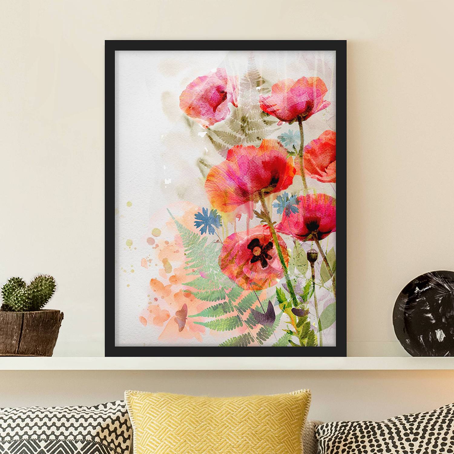 Bild Aquarell Blumen Mohn von Bilderwelten