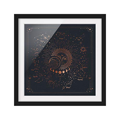 Bild Astrologie Sonne Mond und Sterne Blau Gold Schwarz mit P. 30x30cm Bild Astrologie Sonne Mond und Sterne Blau Gold Schwarz mit P. 30x30cm von Bilderwelten