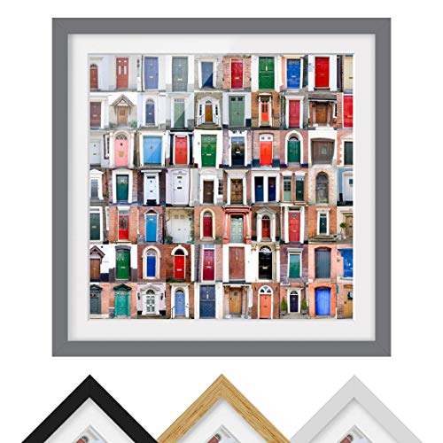 Bild mit Rahmen - 100 Türen - Rahmenfarbe Grau, 70 x 70 cm von Bilderwelten