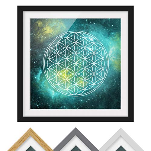 Bild mit Rahmen - Blume des Lebens im Licht der Sterne - Schwarz, 30 x 30 cm Bild mit Rahmen - Blume des Lebens im Licht der Sterne - Schwarz, 30 x 30 cm von Bilderwelten