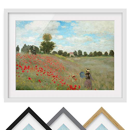 Bild mit Rahmen - Claude Monet - Mohnfeld bei Argenteuil - Farbe Weiß, 40 x 55cm Bild mit Rahmen - Claude Monet - Mohnfeld bei Argenteuil - Farbe Weiß, 40 x 55cm von Bilderwelten