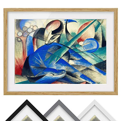 Bild mit Rahmen - Franz Marc - Träumendes Pferd - Rahmenfarbe Eiche, 50 x 70 cm Bild mit Rahmen - Franz Marc - Träumendes Pferd - Rahmenfarbe Eiche, 50 x 70 cm von Bilderwelten