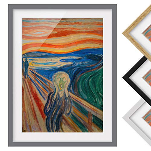 Bild mit Rahmen Galerieprint - Edvard Munch - Der Schrei - Farbe Grau 55 x 40cm Bild mit Rahmen Galerieprint - Edvard Munch - Der Schrei - Farbe Grau 55 x 40cm von Bilderwelten