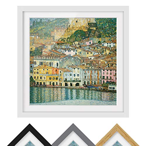 Bild mit Rahmen - Gustav Klimt - Malcesine am Gardasee - Farbe Weiß 50 x 50cm Bild mit Rahmen - Gustav Klimt - Malcesine am Gardasee - Farbe Weiß 50 x 50cm von Bilderwelten