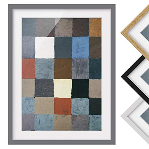 Bild mit Rahmen - Paul Klee - Farbtafel - Rahmenfarbe Grau, 100 x 70 cm von Bilderwelten