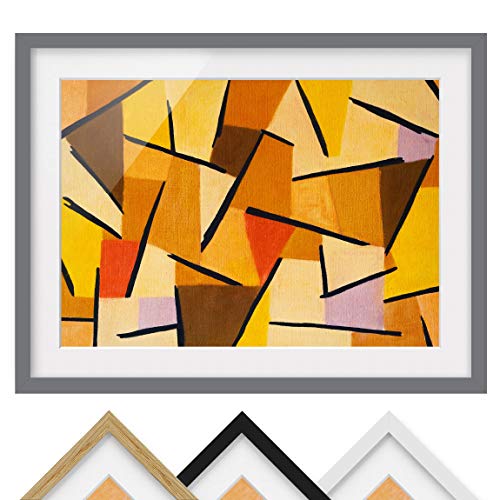 Bild mit Rahmen - Paul Klee - Harmonisierter Kampf - Rahmenfarbe Grau, 40 x 55cm von Bilderwelten