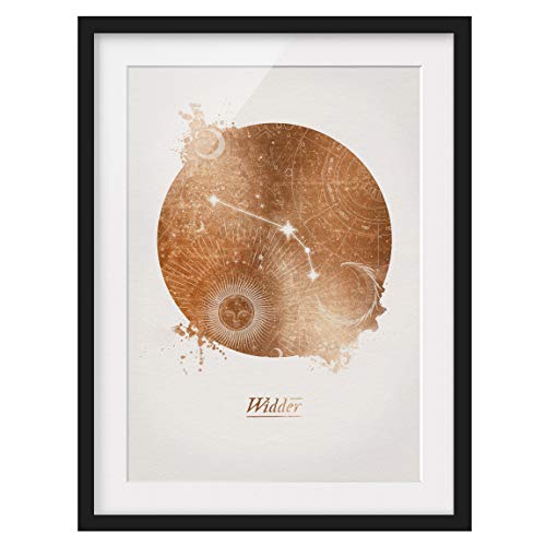 Bild mit Rahmen Sternzeichen Widder Gold Schwarz mit Passepartout 100 x 70cm Bild mit Rahmen Sternzeichen Widder Gold Schwarz mit Passepartout 100 x 70cm von Bilderwelten