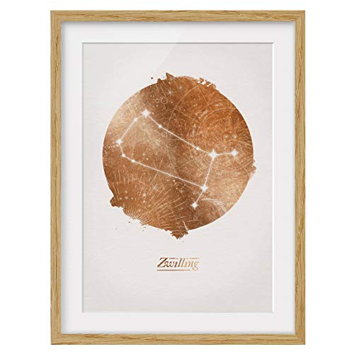 Bild mit Rahmen Sternzeichen Zwilling Gold Eiche mit Passepartout 40 x 30cm Bild mit Rahmen Sternzeichen Zwilling Gold Eiche mit Passepartout 40 x 30cm von Bilderwelten