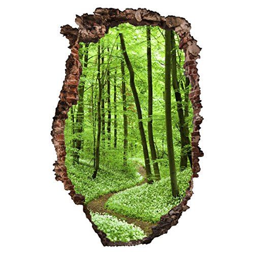 Bilderwelten 3D Wandtattoo - Romantischer Waldweg - Hoch 3:2, Größe: 180cm x 120cm von Bilderwelten