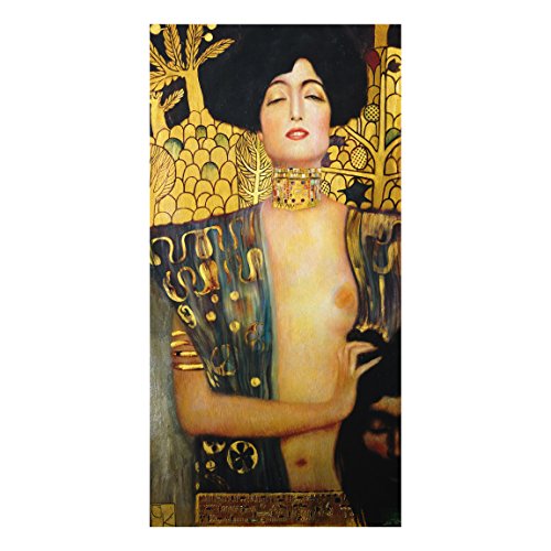 Bilderwelten Alu-Dibond - Kunstdruck Gustav Klimt - Judith I - Panorama Jugendstil Hoch, Aluminium Print Wandbild Alu-Bild Wall Art, Größe HxB: 100cmx 40cm von Bilderwelten