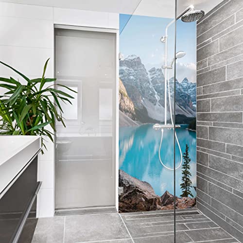 Bilderwelten Duschrückwand Folie 200x80 cm Bergsee Bad-Rückwand Motiv fugenlose Wandverkleidung Dusche von Bilderwelten