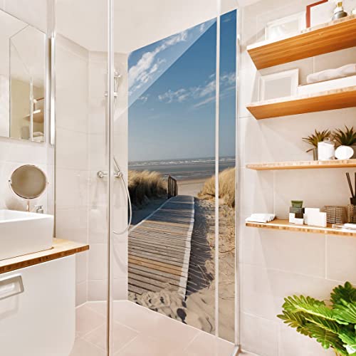 Bilderwelten Duschrückwand Folie 200x80 cm Ostsee Strand Bad-Rückwand Motiv fugenlose Wandverkleidung Dusche von Bilderwelten