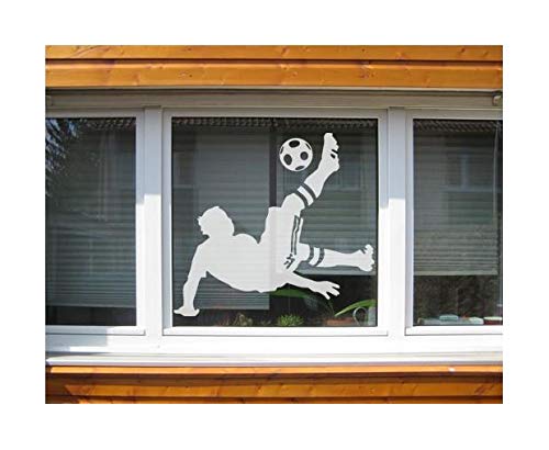 Bilderwelten Fensterfolie Fensterbild Fussball Fallrückzieher Dekor Refreshing Mint 75 x 82cm von Bilderwelten