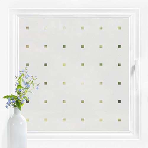 Bilderwelten Fensterfolie Sichtschutz Muster Quadrate 100 x 120 cm Milchglasfolie Sichtschutzfolie Fenster Folie Blickdicht Anti-UV Statisch Haftend von Bilderwelten