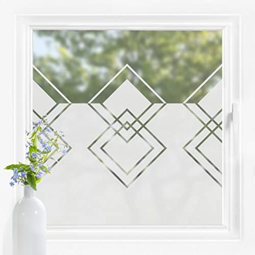 Bilderwelten Fensterfolie Sichtschutz Muster Rauten 100 x 80 cm Milchglasfolie Sichtschutzfolie Fenster Folie Blickdicht Anti-UV Statisch Haftend von Bilderwelten