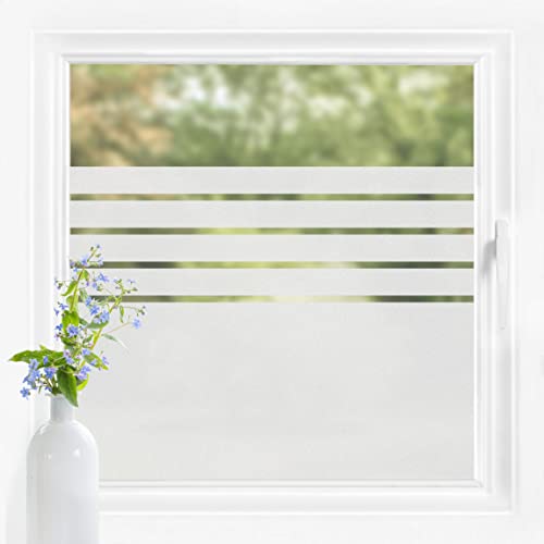 Bilderwelten Fensterfolie Sichtschutz Streifen Muster 100 x 100 cm Milchglasfolie Sichtschutzfolie Fenster Folie Blickdicht Anti-UV Statisch Haftend von Bilderwelten