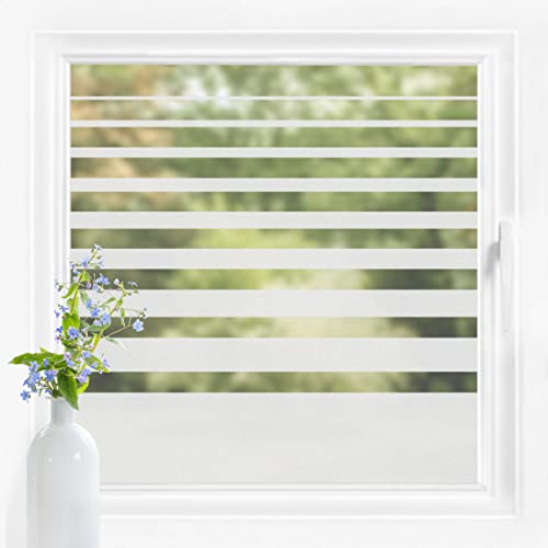 Bilderwelten Fensterfolie Sichtschutz Streifen Muster 100 x 120 cm Milchglasfolie Sichtschutzfolie Fenster Folie Blickdicht Anti-UV Statisch Haftend Querformat von Bilderwelten