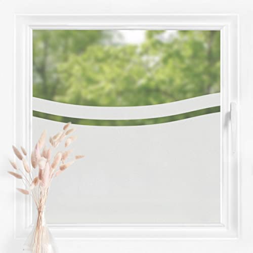 Bilderwelten Fensterfolie Sichtschutz Wellen Muster 100 x 80 cm Milchglasfolie Sichtschutzfolie Fenster Folie Blickdicht Anti-UV Statisch Haftend von Bilderwelten