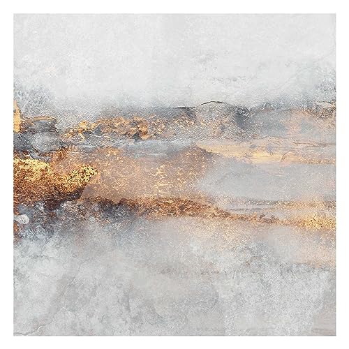 Bilderwelten Fototapete Aquarell Gold-Grauer Nebel 240x240 cm Vlies-Tapete XXL Smart Wandtapete Wanddekoration Wohnzimmer Schlafzimmer von Bilderwelten