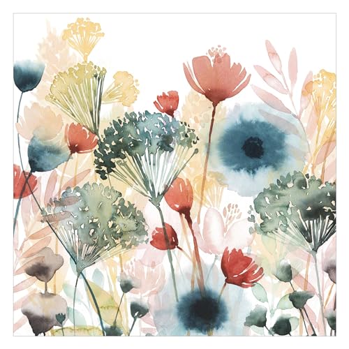 Bilderwelten Fototapete Blumen 192cm x 192cm Aquarell Wildblumen Natur Blumentapete Vliestapete Tapete Wanddeko Ideen Wohnzimmer Schlafzimmer Küche von Bilderwelten