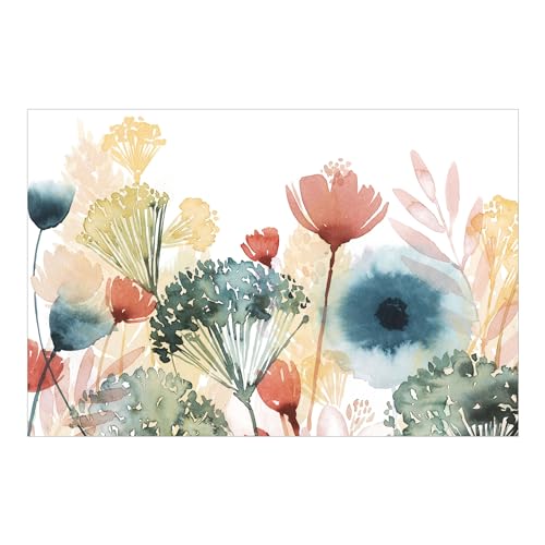 Bilderwelten Fototapete Blumen 255cm x 384cm Aquarell Wildblumen Natur Blumentapete Vliestapete Tapete Wanddeko Ideen Wohnzimmer Schlafzimmer Küche von Bilderwelten