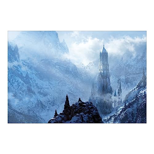 Bilderwelten Fototapete Gaming Fantasy Schloss im Schnee 225 x 336 cm Vlies-Tapete XXL Smart Wandtapete Wanddekoration Wohnzimmer Schlafzimmer von Bilderwelten